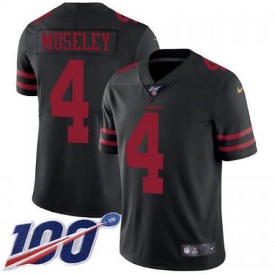 Nike San Francisco 49ers #4 Emmanuel Moseley Black Alternate Stitched NFL 100th Season Vapor Limited Jersey