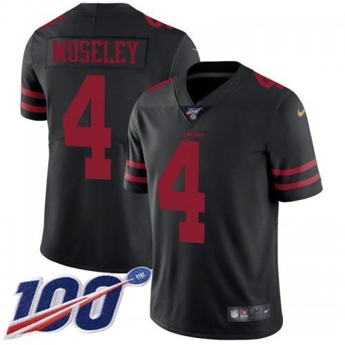 Nike San Francisco 49ers #4 Emmanuel Moseley Black Alternate Stitched NFL 100th Season Vapor Limited Jersey