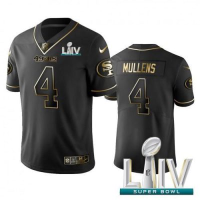 Nike San Francisco 49ers #4 Nick Mullens Black Golden Super Bowl LIV 2020 Limited Edition Stitched NFL Jersey