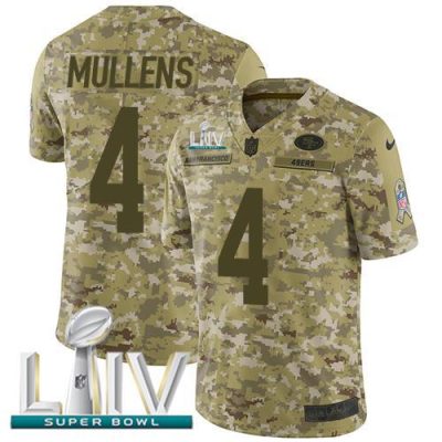 Nike San Francisco 49ers #4 Nick Mullens Camo Super Bowl LIV 2020 Stitched NFL Limited 2018 Salute To Service Jersey