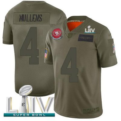 Nike San Francisco 49ers #4 Nick Mullens Camo Super Bowl LIV 2020 Stitched NFL Limited 2019 Salute To Service Jersey