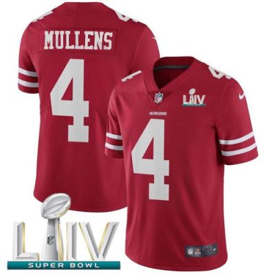 Nike San Francisco 49ers #4 Nick Mullens Red Super Bowl LIV 2020 Team Color Stitched NFL Vapor Untouchable Limited Jersey