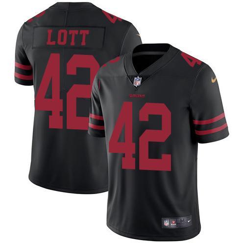 Nike San Francisco 49ers #42 Ronnie Lott Black Alternate Stitched NFL Vapor Untouchable Limited Jersey