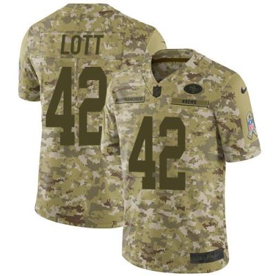 Nike San Francisco 49ers #42 Ronnie Lott Camo Stitched NFL Limited 2018 Salute To Service Jersey