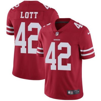 Nike San Francisco 49ers #42 Ronnie Lott Red Team Color Stitched NFL Vapor Untouchable Limited Jersey