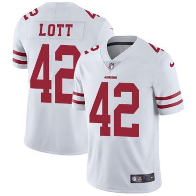 Nike San Francisco 49ers #42 Ronnie Lott White Stitched NFL Vapor Untouchable Limited Jersey