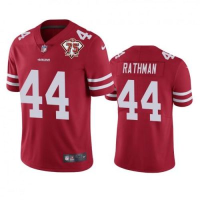 Nike San Francisco 49ers #44 Tom Rathman Red 75th Anniversary Stitched NFL Vapor Untouchable Limited Jersey
