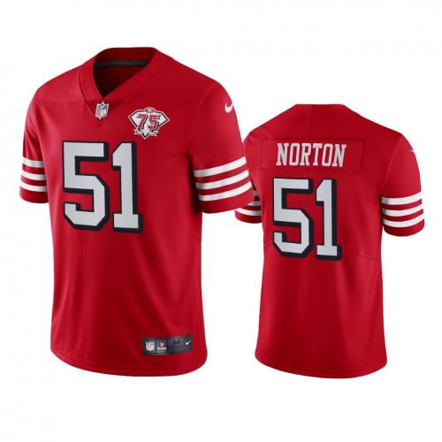 Nike San Francisco 49ers #51 Ken Norton Red Rush 75th Anniversary Stitched NFL Vapor Untouchable Limited Jersey