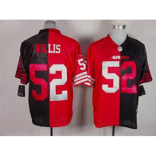 Nike San Francisco 49ers #52 Patrick Willis Black/Red Stitched NFL Elite Split Jersey