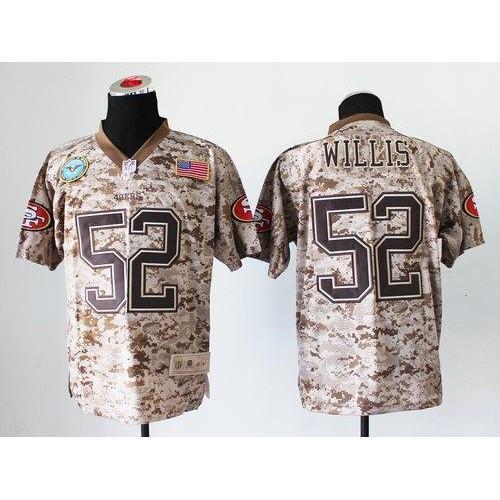 Nike San Francisco 49ers #52 Patrick Willis Camo Stitched NFL New Elite USMC Jersey