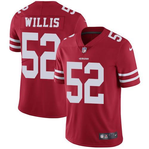 Nike San Francisco 49ers #52 Patrick Willis Red Team Color Stitched NFL Vapor Untouchable Limited Jersey