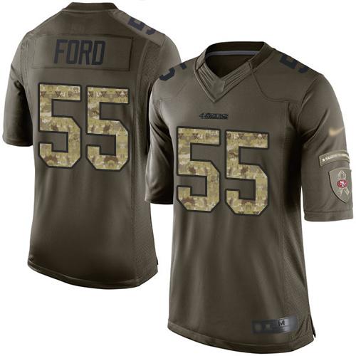 Nike San Francisco 49ers #55 Dee Ford Green Stitched NFL Limited 2015 Salute To Service Jersey