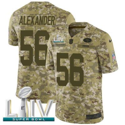 Nike San Francisco 49ers #56 Kwon Alexander Camo Super Bowl LIV 2020 Stitched NFL Limited 2018 Salute To Service Jersey