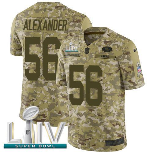 Nike San Francisco 49ers #56 Kwon Alexander Camo Super Bowl LIV 2020 Stitched NFL Limited 2018 Salute To Service Jersey