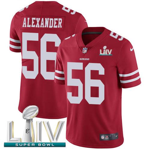 Nike San Francisco 49ers #56 Kwon Alexander Red Super Bowl LIV 2020 Team Color Stitched NFL Vapor Untouchable Limited Jersey