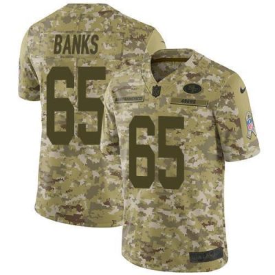 Nike San Francisco 49ers #65 Aaron Banks Camo Stitched NFL Limited 2018 Salute To Service Jersey