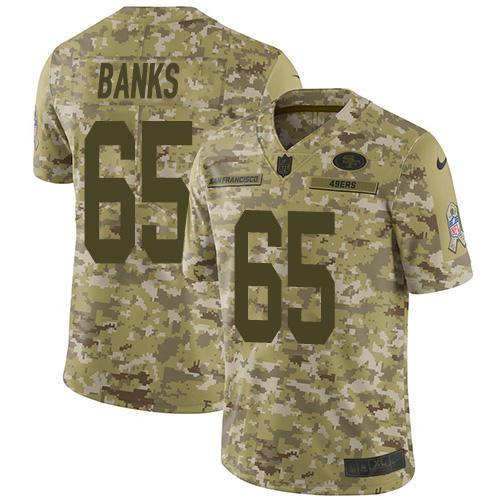 Nike San Francisco 49ers #65 Aaron Banks Camo Stitched NFL Limited 2018 Salute To Service Jersey