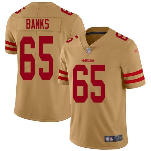 Nike San Francisco 49ers #65 Aaron Banks Gold Stitched NFL Limited Inverted Legend Jersey
