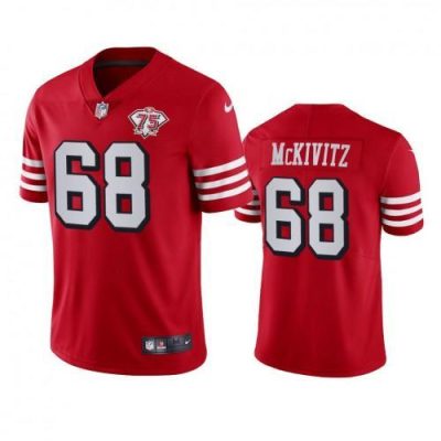 Nike San Francisco 49ers #68 Colton Mckivitz Red Rush 75th Anniversary Stitched NFL Vapor Untouchable Limited Jersey