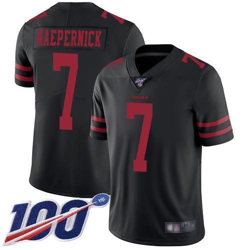 Nike San Francisco 49ers #7 Colin Kaepernick Black Alternate Stitched NFL 100th Season Vapor Limited Jersey