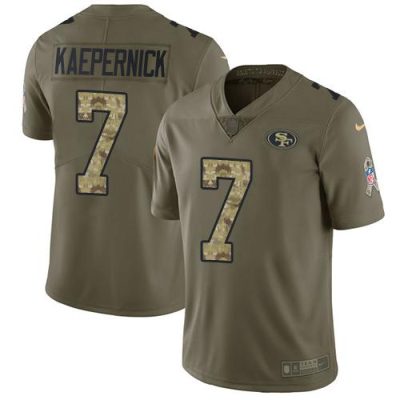 Nike San Francisco 49ers #7 Colin Kaepernick Olive/Camo Stitched NFL Limited 2017 Salute To Service Jersey