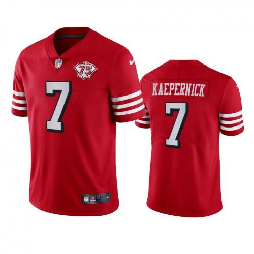 Nike San Francisco 49ers #7 Colin Kaepernick Red Rush 75th Anniversary Stitched NFL Vapor Untouchable Limited Jersey