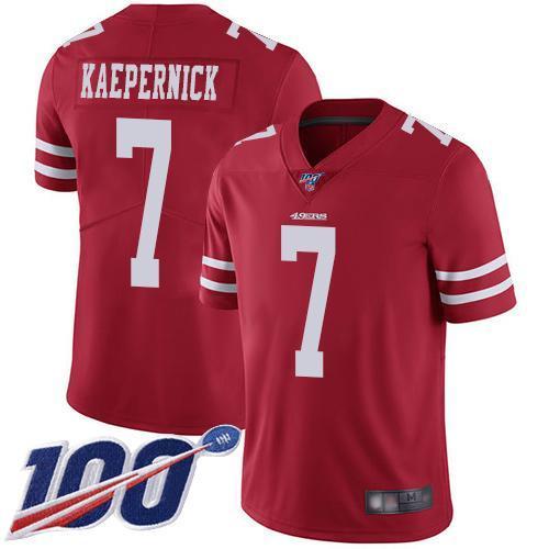 Nike San Francisco 49ers #7 Colin Kaepernick Red Team Color Stitched NFL 100th Season Vapor Limited Jersey
