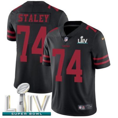 Nike San Francisco 49ers #74 Joe Staley Black Super Bowl LIV 2020 Alternate Stitched NFL Vapor Untouchable Limited Jersey