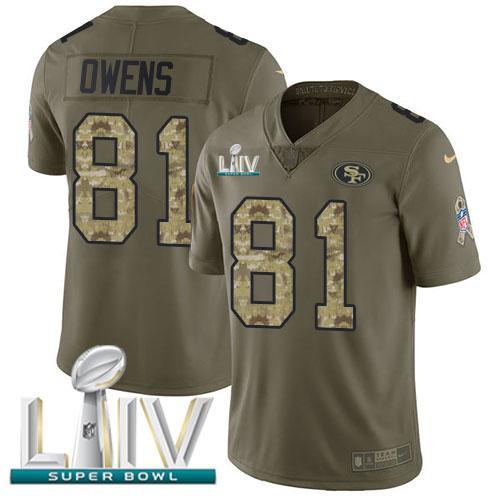 Nike San Francisco 49ers #81 Jordan Matthews Olive/Camo Super Bowl LIV 2020 Stitched NFL Limited 2017 Salute To Service Jersey