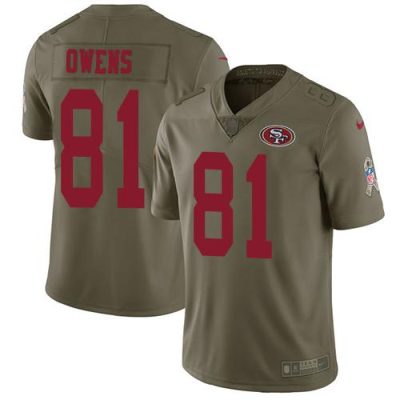 Nike San Francisco 49ers #81 Terrell Owens Olive Stitched NFL Limited 2017 Salute to Service Jersey
