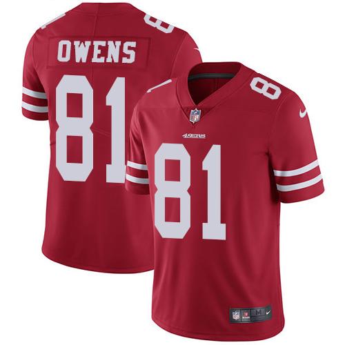 Nike San Francisco 49ers #81 Terrell Owens Red Team Color Stitched NFL Vapor Untouchable Limited Jersey