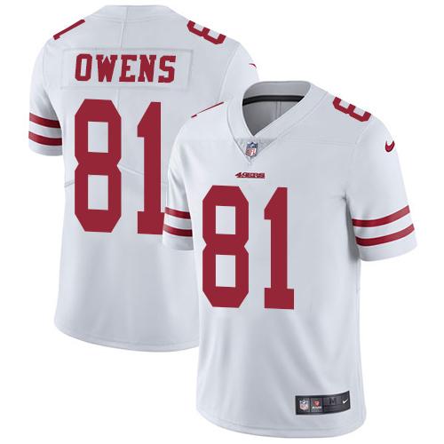 Nike San Francisco 49ers #81 Terrell Owens White Stitched NFL Vapor Untouchable Limited Jersey