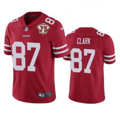 Nike San Francisco 49ers #87 Dwight Clark Red 75th Anniversary Stitched NFL Vapor Untouchable Limited Jersey