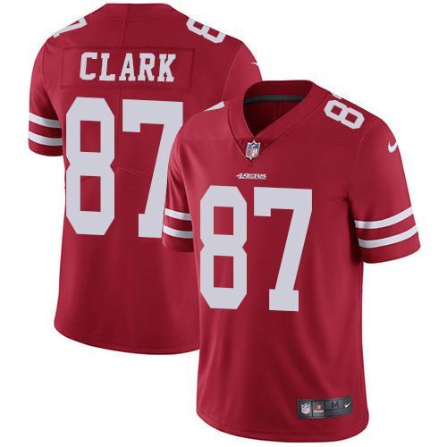 Nike San Francisco 49ers #87 Dwight Clark Red Team Color Stitched NFL Vapor Untouchable Limited Jersey