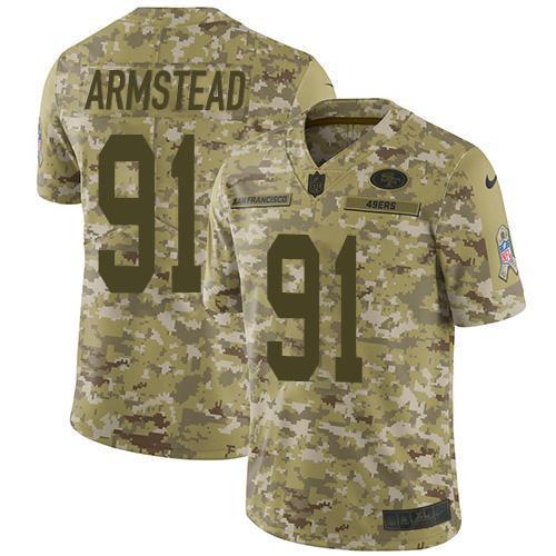 Nike San Francisco 49ers #91 Arik Armstead Camo Stitched NFL Limited 2018 Salute To Service Jersey