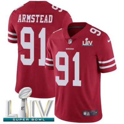 Nike San Francisco 49ers #91 Arik Armstead Red Super Bowl LIV 2020 Team Color Stitched NFL Vapor Untouchable Limited Jersey