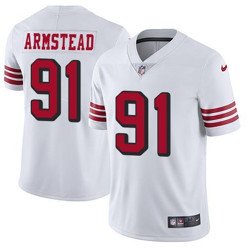 Nike San Francisco 49ers #91 Arik Armstead White Rush Stitched NFL Vapor Untouchable Limited Jersey