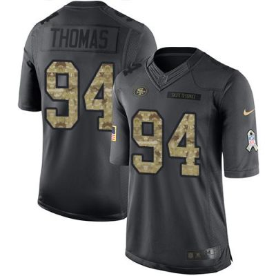 Nike San Francisco 49ers #94 Solomon Thomas Black Stitched NFL Limited 2016 Salute to Service Jersey