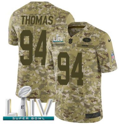 Nike San Francisco 49ers #94 Solomon Thomas Camo Super Bowl LIV 2020 Stitched NFL Limited 2018 Salute To Service Jersey