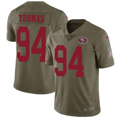 Nike San Francisco 49ers #94 Solomon Thomas Olive Stitched NFL Limited 2017 Salute to Service Jersey