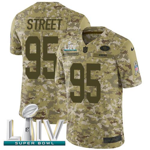 Nike San Francisco 49ers #95 Kentavius Street Camo Super Bowl LIV 2020 Stitched NFL Limited 2018 Salute To Service Jersey