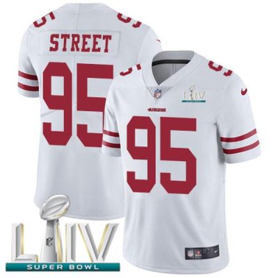 Nike San Francisco 49ers #95 Kentavius Street White Super Bowl LIV 2020 Stitched NFL Vapor Untouchable Limited Jersey