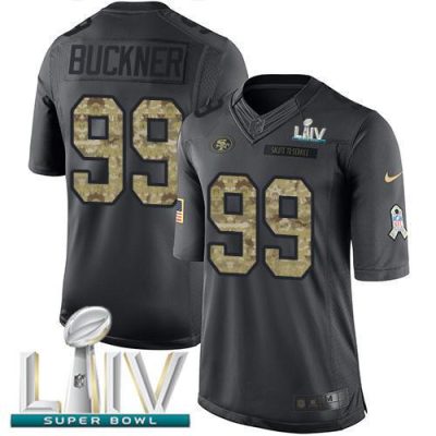 Nike San Francisco 49ers #99 DeForest Buckner Black Super Bowl LIV 2020 Stitched NFL Limited 2016 Salute to Service Jersey