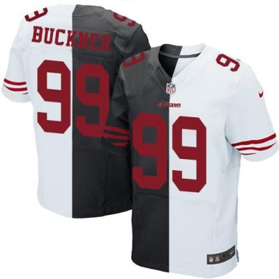 Nike San Francisco 49ers #99 DeForest Buckner Black/White Stitched NFL Elite Split Jersey