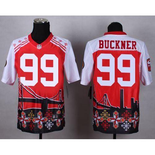 Nike San Francisco 49ers #99 DeForest Buckner Red Stitched NFL Elite Noble Fashion Jersey