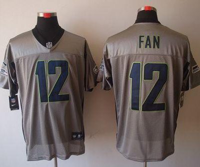 Nike Seahawks #12 Fan Grey Shadow Stitched NFL Elite Jersey