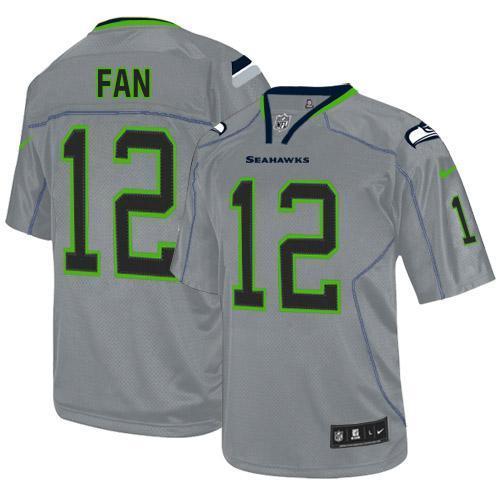 Nike Seahawks #12 Fan Lights Out Grey Stitched NFL Elite Jersey