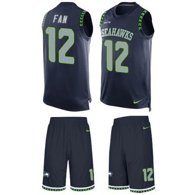 Nike Seahawks #12 Fan Steel Blue Team Color Stitched NFL Limited Tank Top Suit Jersey