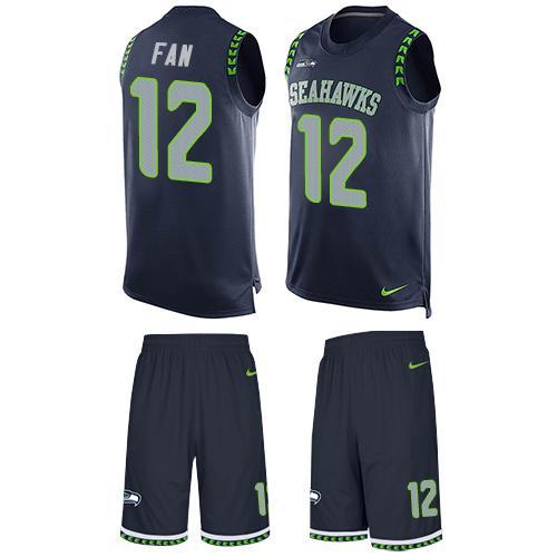Nike Seahawks #12 Fan Steel Blue Team Color Stitched NFL Limited Tank Top Suit Jersey