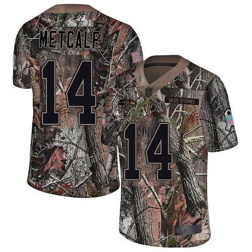 Nike Seahawks #14 D.K. Metcalf Camo Stitched NFL Limited Rush Realtree Jersey